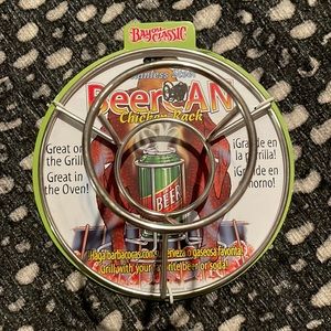 Stainless steel beer can chicken rack NWT